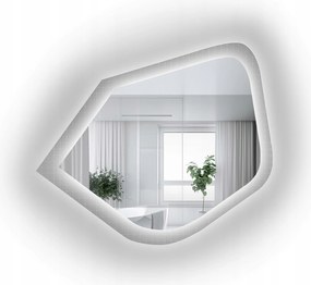 Nepravidelné zrkadlo na skle Luxora Pristal s Led podsvietením 160 x 167 cm