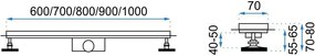 Rea Lineárny nerezový odtokový žľab NEO PRO 50 cm s 360° stupňovým sifónom, REA-G0988