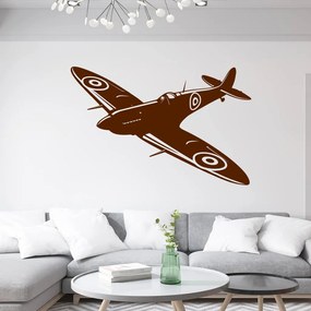 Veselá Stena Samolepka na stenu na stenu Stíhačka Supermarine Spitfire Farba: černá