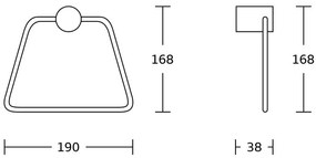 Mexen príslušenstvo, Aron držiak na uterák, čierna/ružová zlatá, 7088132-67