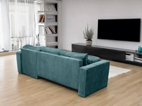 Petrolejová rohová pohovka SMART COSARO, obojstranná + 2 vankúšiky ZDARMA