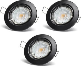 Aigostar - Sada 3x LED zapustené svietidlá 1x GU10/4,5W/230V 4000K čierne