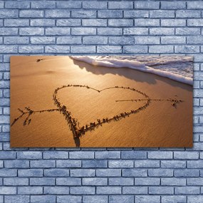 Obraz na plátne Pláž srdce more umenie 120x60 cm