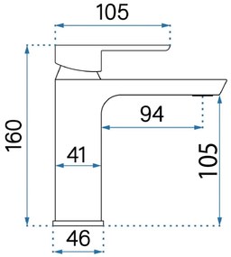 Rea Argus, umývadlová batéria h-160, zlatá lesklá, REA-B6212