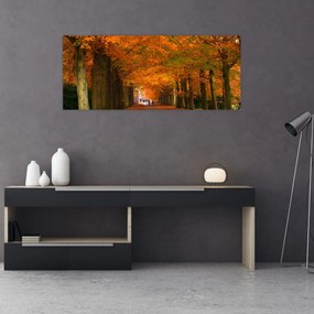 Obraz - Jeseň Alej stromov (120x50 cm)