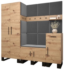 Predsieňová zostava Amanda 1 (dub artisan + tmavosivá). Vlastná spoľahlivá doprava až k Vám domov. 1085860