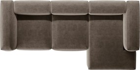 Hnedá rohová pohovka (pravý roh/s leňoškou) Bergamo – Cosmopolitan Design