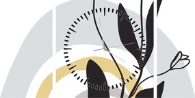 Obraz - Kvety vo váze N⁰1 (s hodinami) (90x30 cm)