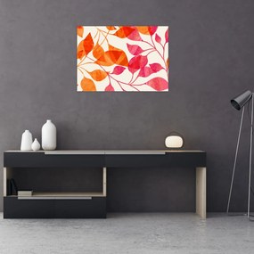 Sklenený obraz - Oranžové lístie (70x50 cm)