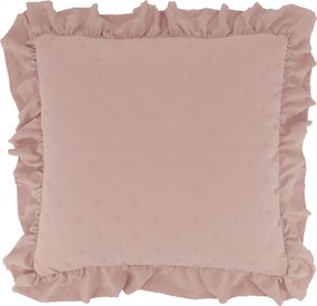 Ružová obliečka na vankúš s volánikovým okrajom Aix Soft – 50*50 cm
