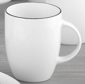 Jedálenský servis (24 dielov) Black Star, biela/čierna