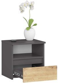 Noční stolek CL1 40 cm grafitově šedý/dub artisan