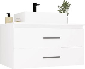 Závěsná skříňka s deskou a umyvadlem Nel 2S 80 cm bílá