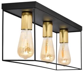 Stropné svietidlo FINN 3xE27/15W/230V čierna/zlatá