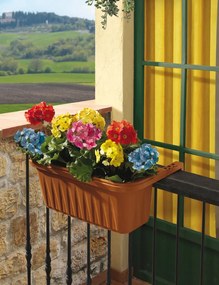 BAMA Závesný kvetináč na zábradlie RONDINE, terracotta Množstvo: 2 ks, Rozměry: 50 cm