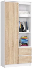 Regál R 80 cm CLP R1, biely / sonoma