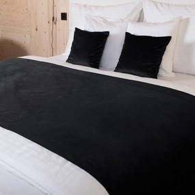 Biante Zamatový prehoz/behúň na posteľ Velvet Prémium SVP-023 Čierny 50x200 cm