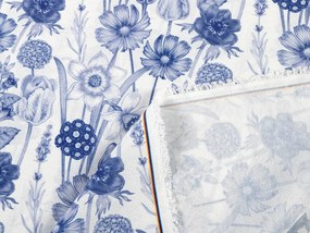 Biante Dekoračný záves PML-090 Modré jarné kvety na bielom 145x200 cm