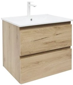 Kúpeľňová skrinka 2 zásuvky s umývadlom SAT B-Way 59x50x45 cm BWAY260OAKU4B2, 1 ks