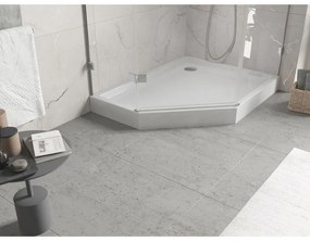 Mexen Flow+, päťuholníková sprchová vanička, pravá, 90 x 80 cm, biela lesklá, 46P108090RH