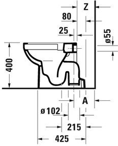 Duravit No.1 - Stojace WC, Rimless, biela 21840100002