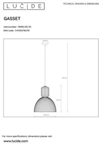 Lucide 78395/01/43 - Luster na lanku GASSET 1xE27/60W/230V hnedá