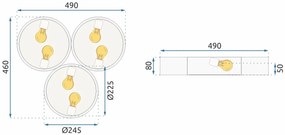 Stropné svietidlo APP878-C 3x40cm Triple biele