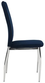 Jedálenská stolička, modrá Velvet látka/chróm, OLIVA NEW