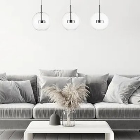 Závesné LED svietidlo 3 guľové tienidlá ENCELADUS chrómované