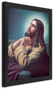 Gario Plagát Ježiš sa modlí Farba rámu: Čierna, Rozmery: 60 x 90 cm