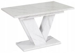 JAKS Jedálenský stôl Clark 120 cm biely mramor glamour