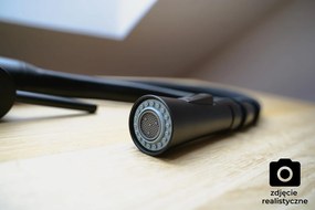 Gamma Nexo, stojanková vysoká kuchynská batéria s flexibilným ramenom a spŕškou, čierna matná, GMA-BNO-BK