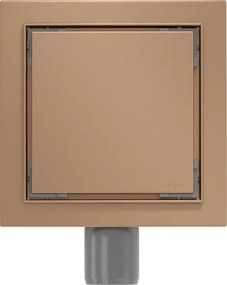 Mexen Flat-Q, bodový podlahový vpust 15 cm, medená matná, 1C10015