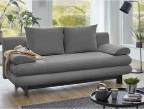 Rozkladacia pohovka Bert, stredne šedá štrukturovaná látka%