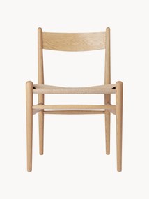 Drevená jedálenská stolička's ručne tkaným sedadlom CH36