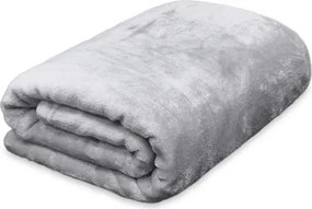 Flanelová deka Viktória 140x200 cm, strieborná%