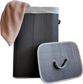 TRENDIE Bambusový kôš na prádlo 72l šedý + DARČEK