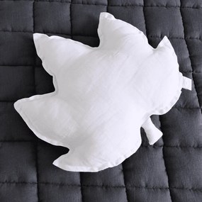 Ľanový vankúš javorový list biely 43x43 cm