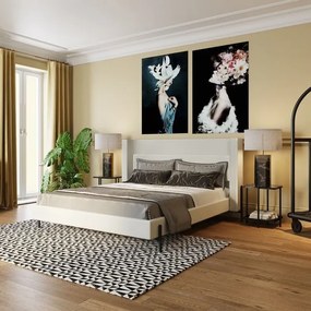 Moderná celočalúnená posteľ TIVOLI 180x200 cm krémová