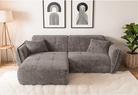 Taupe ženilková rohová pohovka (ľavý roh/s leňoškou) Nelia – Ropez