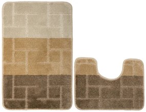Sada kúpeľňových koberčekov TERAMO béžová / hnedá (2 ks)
