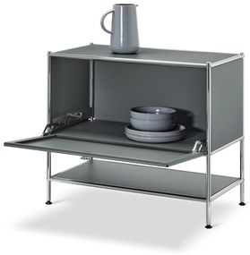 Odkladacia skrinka »CN3« s 1 výklopnými dvierkami, sivá