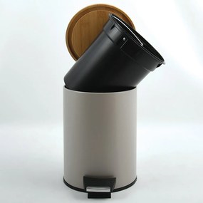 Taupe nášľapný oceľový odpadkový kôš 5 l Adonis – Spirella