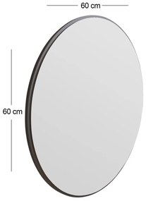 Kulaté nástěnné zrcadlo Ozze 60 cm černé