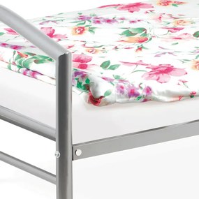 Kovová posteľ 90 cm strieborná BED-1900 SIL