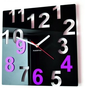 Nástenné hodiny nalepovacie dekorácie, 3D zrkadlové nálepky Xmomo FL-z7-RAL9005-4003 HEU-