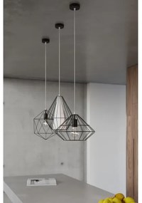 Luster na lanku DEMI 1xE27/60W/230V čierna/biela