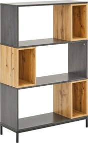 XXXLutz REGÁL, čierna, farba duba, tmavosivá, železo, 80/121,1/30 cm Carryhome - Regály - 002798013101