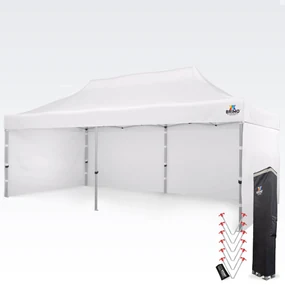 BRIMO Svadobný stan 4x8m - s 3 stenami - Biela 18