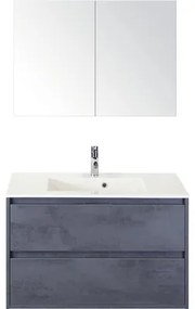 Kúpeľňová zostava Sanox Porto mramor skrinka 90 cm antracit